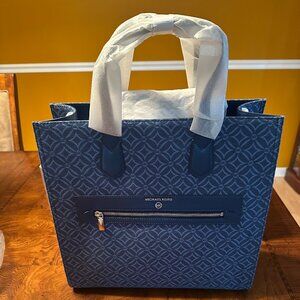 Michael Kors Kempner Large Logo Jacquard Blue Tote Bag-NWT